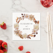 Beige Herfst Floral Name Napkins 2 Servet (Insitu)