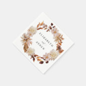 Beige Herfst Floral Name Napkins 2 Servet (Hoek)