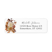 Beige Herfst Floral Return Address Label (Voorkant)