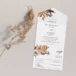 Beige Herfst Floral Wedding All In One Uitnodiging<br><div class="desc">Maak het verzenden van de uitnodiging en RSVP gemakkelijk terwijl het verbazingwekkend is dat uw gasten met uw prachtige beige Herfst Floral Wedding All in One Invitations.</div>