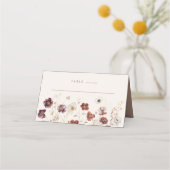 Beige Herfst Floral Wedding Plaatskaartje (Voorkant)