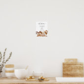 Beige Herfst Floral Welcome Sign. Poster (Keuken)