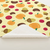 Beige Herfst Pumpkin Berries Chestnut Pattern Sherpa Deken (3/4)