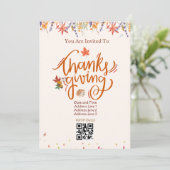 Beige Herfst Thanksgiving Uitnodiging Kaart 01 (Staand voorkant)