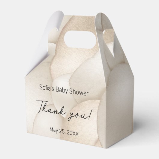 Beige Hete Luchtballon Baby shower Bedankdoosjes (Achterkant)