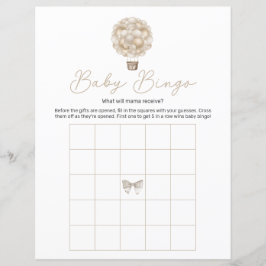 Beige Hete Luchtballon Baby shower Bingogame