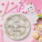Beige Hete Luchtballon Baby shower Papieren Bordje (Feest)