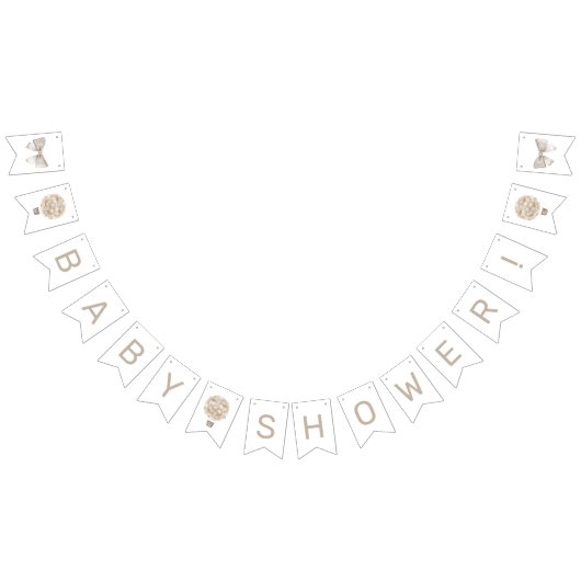 Beige Hete Luchtballon Baby shower Vlaggetjes (Alle)