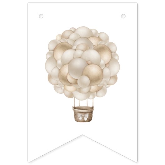 Beige Hete Luchtballon Baby shower Vlaggetjes (Tweede vlag)