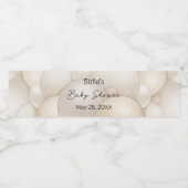 Beige Hete Luchtballon Baby shower Waterfles Etiket (Enkel label)