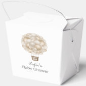 Beige Hete Luchtballon Boho Baby shower Bedankdoosjes (Achterkant)