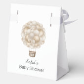 Beige Hete Luchtballon Boho Baby shower Bedankdoosjes (Achterkant)