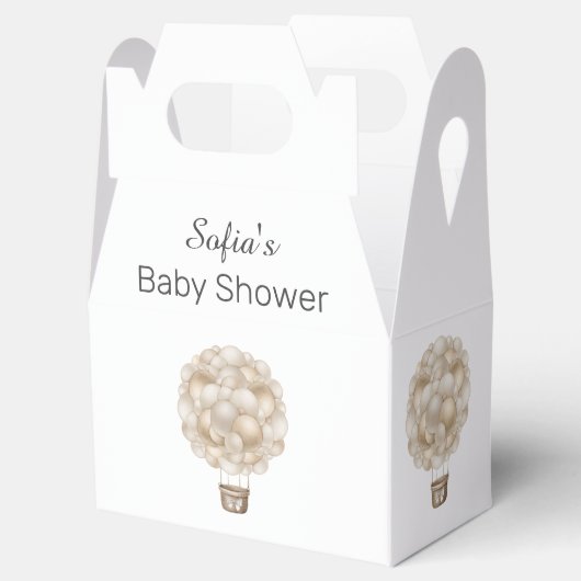 Beige Hete Luchtballon Boho Baby shower Bedankdoosjes (Geopend)
