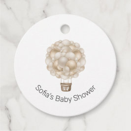 Beige Hete Luchtballon Boho Baby shower Bedankjes Labels