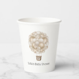 Beige Hete Luchtballon Boho Baby shower Papieren Bekers