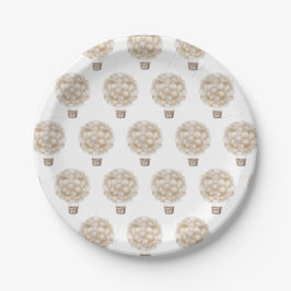 Beige Hete Luchtballon Boho Baby shower Papieren Bordje