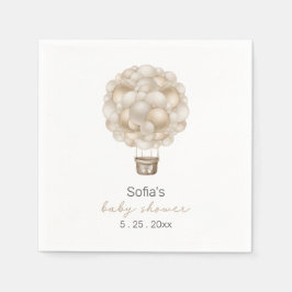Beige Hete Luchtballon Boho Baby shower Servet