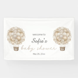 Beige Hete Luchtballon Boho Baby shower Spandoek