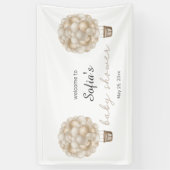 Beige Hete Luchtballon Boho Baby shower Spandoek (Verticaal)