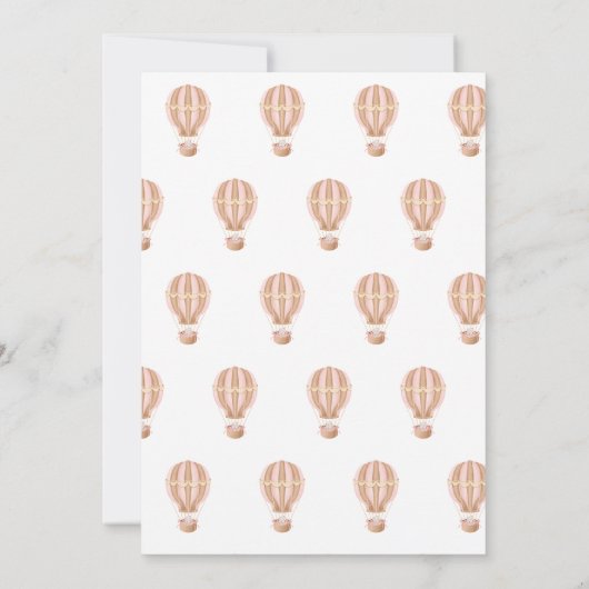 Beige hete luchtballon Onederful 1e verjaardag Kaart (Achterkant)