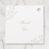 Beige hoek Floral Boho bruiloft Bedankjes Labels (Achterkant)