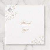 Beige hoek Floral Boho bruiloft Bedankjes Labels (Voorkant)