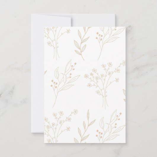 Beige hoek Floral Boho bruiloft Bedankkaart (Achterkant)