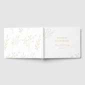 Beige hoek Floral Boho bruiloft Gastenboek (Volledig)