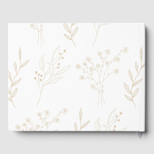 Beige hoek Floral Boho bruiloft Gastenboek (Achterkant)