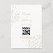 Beige hoek Floral Boho bruiloft Informatiekaartje (Voorkant)