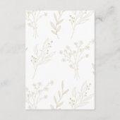 Beige hoek Floral Boho bruiloft Informatiekaartje (Achterkant)