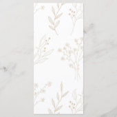 Beige hoek Floral Boho bruiloft Menu (Achterkant)