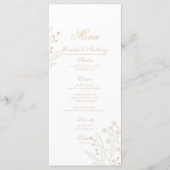 Beige hoek Floral Boho bruiloft Menu (Voorkant)