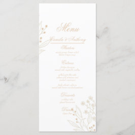 Beige hoek Floral Boho bruiloft Menu
