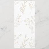 Beige hoek Floral Boho bruiloft Programmakaart (Achterkant)