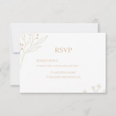 Beige hoek Floral Boho bruiloft RSVP Kaartje (Voorkant)