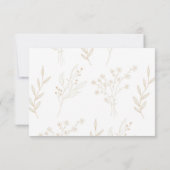 Beige hoek Floral Boho bruiloft RSVP Kaartje (Achterkant)