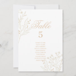 Beige Hoek Floral Boho Bruiloft Zitkaarten Kaart