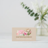 Beige Homemade Handmade Craft Soap Maker Visitekaartje (Staand voorkant)