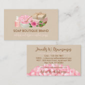 Beige Homemade Handmade Craft Soap Maker Visitekaartje (Voorkant / Achterkant)