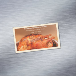 Beige Homestyle Gekookt Turkije Vlees Bereid Voeds Magnetisch Visitekaartje