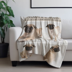 Beige Hond Foto Poots Afdrukken Quote Deken