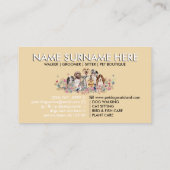 Beige Hond Grooming Walking Sitting Visitekaartje (Achterkant)