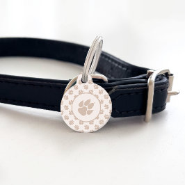 Beige Hondenpoten En Aangepaste Huisdier Info Huisdierpenning