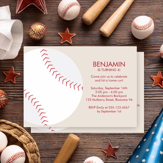 Beige honkbal thema sport verjaardag kaart