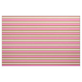 Beige, hot-roze, groene en donkerrode strepen stof (Fat Quarter)
