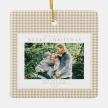 Beige Houndstooth Kerst Foto
