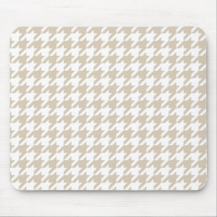 Beige Houndstooth Pattern Muismat