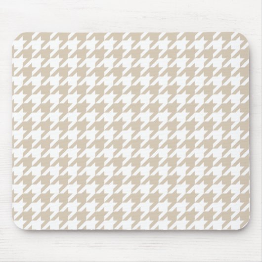 Beige Houndstooth Pattern Muismat (Voorkant)