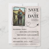 Beige Ierland Paspoort Save The Date (Achterkant)